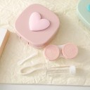 Contact Lens Case with Mirror and Accessories Size 7 x 7 x 2.4 cm Plastic Coloured Case with Heart for Travel 4