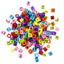 Contas de letras para enfiar 100 unid 1