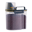 Contenedor cerrado para alimentos para perros y gatos 1,5 kg 15,5 x 11 x 22 cm Envase de plástico con tapa hermética y dosificador para gránulos 1