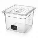 Contenedor para sous vide 11 l con tapa y rejilla de acero inoxidable Separadores removibles Acero inoxidable 304 y policarbonato Transparente 16