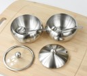Contenitore in acciaio inox per zucchero con cucchiaino 3