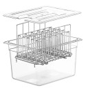 Contenitore per sous vide 11 l con coperchio e griglia in acciaio inox Paratie divisorie rimovibili Acciaio inox 304 e policarbonato Trasparente 22