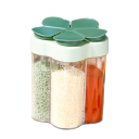 Contenitore per spezie con coperchio e scomparti per più tipi di spezie 11 x 9 cm organizzatore per spezie in plastica per una conservazione ordinata in cucina 3