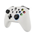 Controlador de jogo sem fios branco GameSir T4 Pro com giroscópio, vibrações, retroiluminação RGB e suporte a várias plataformas 2