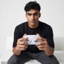 Controlador inalámbrico de juegos con receptor USB y franja de luz azul en color blanco para PC, Nintendo Switch, televisión y teléfono móvil 8