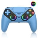 Controlador inalámbrico para PS5/PC con retroiluminación RGB, función de vibración y botones programables, con conector de 3,5 mm 2
