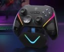 Controlador sem fios RGB com retroiluminação para PC Switch Android iOS Bluetooth USB preto com base de carregamento controlo preciso 3