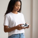 Controller Bluetooth senza fili per PS4 PS4 Pro e PS4 Slim e PC con autonomia di 8–10 ore e touchpad in bianco e nero 7