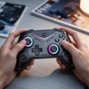 Controller di gioco wireless con retroilluminazione RGB e vibrazioni con pulsanti programmabili e batteria da 600 mAh nero per Switch 2 PC iOS 2
