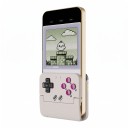 Controller mobile verticale Bluetooth in stile retro grigio chiaro con pulsanti viola con custodia protettiva e cordino per giocare sul telefono 4