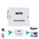 Convertisseur VGA vers HDMI pour connecter un ordinateur à un téléviseur ou un projecteur Entrée audio prise jack 3,5 mm Alimentation par USB 1