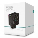 Cooler de CPU DeepCool AK500S Digital com Display Digital 5 Tubos de Calor Ventoinha de 120 mm PWM para Intel LGA1700 e AMD AM4 e AM5 7
