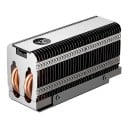Cooler for M.2 SSD 71 x 38 x 23 mm with Digital Temperature Display and Dual Copper Tubes in Silver for NVMe and NGFF 4