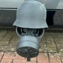 Coperchio per sfera di gancio traino maschera antigas con casco 8,5x11 cm protezione e decorazione per gancio auto SUV pickup 4