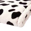 Coperta colorata per neonati 100 x 75 cm con macchie nere irregolari su fondo bianco e retro peloso per avvolgere e coprire in inverno 2