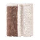 Coperta invernale per bambini marrone 100 x 75 cm con stampa di orsetti beige con fiocchetto e retro soffice chiaro per avvolgere e coprire il neonato 3