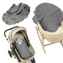 Coperta per lettino 90 x 70 cm con volants arricciato lungo tutto il perimetro per avvolgere e coprire il bambino mentre dorme 8