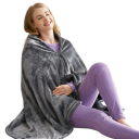 Coperta riscaldata con chiusura a zip 150 x 80 cm Coperta riscaldante grigia USB con 8 zone riscaldanti e 3 modalità di temperatura per il comfort domestico 1