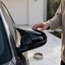 Coperți pentru oglinzi 2 buc, coperți autoadezive pentru oglinzi laterale în formă de colțuri, plastic ABS, negru lucios, pentru Volkswagen Golf 6 MK6 2