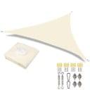 Copertină triangulară impermeabilă 5x5x5 m cu 98% filtru UV, pânză pentru grădină, terasă, balcon, șezlong, camping cu set de accesorii 3