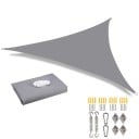 Copertină triangulară impermeabilă 5x5x5 m cu 98% filtru UV, pânză pentru grădină, terasă, balcon, șezlong, camping cu set de accesorii 7