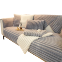 Copertura antiscivolo per divano con strisce in peluche 90 x 210 cm in imitazione di pelliccia di coniglio lavabile in lavatrice per divano da soggiorno 16