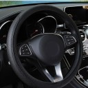 Copertura elastica per volante da 37 a 39 cm in pelle microfibra con motivo a rombi e cuciture colorate per volante O e D 2