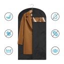 Copertura impermeabile per abbigliamento 120×60 cm Protezione per lunghi cappotti e abiti con finestra trasparente e zip Contro polvere umidità 4