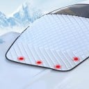 Copertura magnetica invernale per parabrezza auto 158 x 115 cm Argento Multistrato Coperture specchietti con strisce riflettenti Alette per porte 3