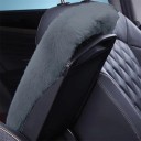 Copertura per bracciolo auto 29 x 19,5 cm Copertura in peluche grigia riscaldante in finta pelliccia di coniglio Copertura morbida e soffice 3