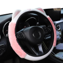 Copertura per volante in peluche 30 cm Gattino disegnato senza anello interno Copertura calda per volante dell'auto Decorazione per interni 3