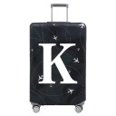Copertura protettiva elastica per valigia da viaggio con stampa di lettere 80 cm tessuto elastico copertura nera elastica per bagagli da viaggio 11