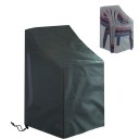 Copertura protettiva impermeabile 64×64×70/120 cm per sedie da giardino impilabili Rivestimento in poliestere contro pioggia, polvere e raggi UV Copertura nera 1