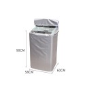 Copertura protettiva impermeabile per lavatrice 58 × 60 × 90 cm Copertura argento contro polvere, sole e umidità con zip frontale e coperchio 2