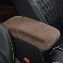 Copertura riscaldante per bracciolo auto 29 x 19,5 cm Copertura morbida in peluche marrone in finta pelliccia di coniglio Copertura universale 1