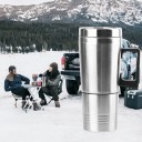 Copo aquecedor de carro 12V 300 ml 65 °C 300 W Aço inoxidável 8,3 x 19,5 cm Isqueiro de cigarro Chaleira elétrica de viagem 4