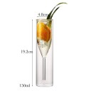 Copo de champanhe duplo 150 ml copo alto 19,2 cm em vidro transparente copo decorativo para servir espumante 2
