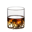 Copo de cristal original para whisky 7 x 7 cm 200 ml Com motivo de montanhas gravado à mão no fundo Copo de degustação luxuoso para bourbon e destilados Presente 2