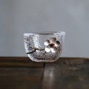 Copo de vidro com flor 13