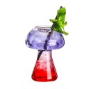 Copo para bebidas em forma de cogumelo 285 ml copo decorativo altura 12,5 cm em vidro transparente copo original para servir cocktails 1