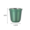 Copo termoizolante 80 ml em aço inoxidável 304 Copo resistente de duas camadas para espresso Café Chá Mini copo 6 x 4,2 cm Design de viagem 3