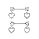 Coppia romantica di gioielli per capezzoli con cuore dimensione 1,6 mm Piercing corporeo lucido per donne e ragazze Motivo femminile delicato 3
