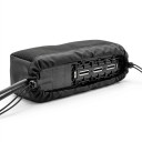 Copribatteria impermeabile per e-bike 39 x 10 x 12 cm Oxford 1680D e tessuto a rete 190T Corda di regolazione Nera per batteria Hailong 2