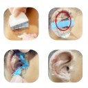 Copridito monouso impermeabili per orecchie per bambini 7 x 4,5 cm 60 pz Coperture ovali protettive per shampoo per orecchie per il bagno e il lavaggio dei capelli 2