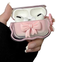 Copriprotezione 3D a forma di fiocco per Apple AirPods 3 con design ondulato e portachiavi Copertura protettiva antipolvere con un tocco unico 2