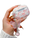 Coque AirPods 4 adorable avec un motif de nœud scintillant, coque transparente en silicone cristallin, protection contre la poussière, les rayures et les chocs 5