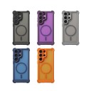 Coque antichoc mate pour Samsung Galaxy S24 avec support de charge sans fil magnétique Coins renforcés PC et TPU Étui pour mobile S24 23