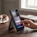 Coque arrière avec support pour Samsung Galaxy A57 Rabat pliable avec porte-cartes Coins renforcés Protection des objectifs Housse de téléphone 5