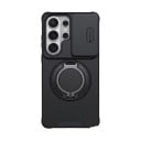 Coque blindée antichoc pour Samsung Galaxy S25 FE avec support rond rabattable et cache objectif coulissant en polycarbonate et TPU 17