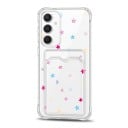 Coque de protection avec pochette pour carte Samsung Galaxy A56 5G Étoiles bleues, jaunes et roses Résistante Coins renforcés Protection de l'appareil 1
